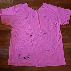 Flaming Lips Hand Painted T shirt PINK XL Homemade DIY
