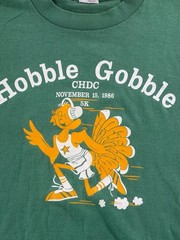 Vintage 1986 Hobble Gobble CHDC 5K Thanksgiving Run Graphic T-Shirt