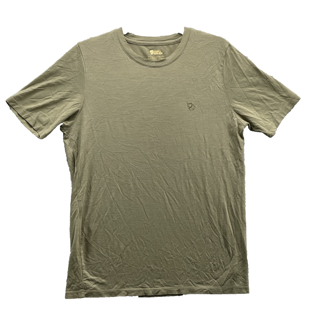 Fjallraven T-Shirt Men Medium Green Outdoor Minimalist Gorpcore Travel Cabin 90s