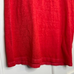 ELEVENPARIS Semi Sheer Raw Neckline and Hem Red Crewneck Tee Men’s Medium
