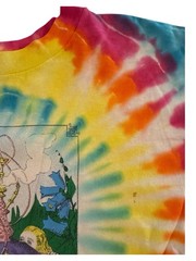 Vintage Alice In Wonderland 1986 Tie Dye T-shirt Single Stitch Peace Sz Large