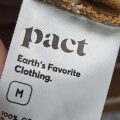 Pact Organic T Shirt Men Medium Brown Stripe V Neck 100% Organic Cotton