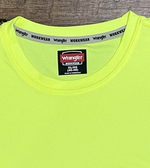 NWT Wrangler Workwear Neon Yellow Hi-Vis Short Sleeve Pocket Tee T Shirt XL
