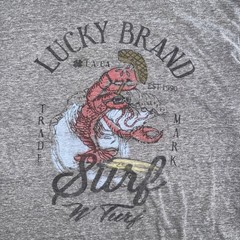 Lucky Brand T-Shirt Adult XL Gray Short Sleeve Graphic Tee
