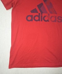 Adidas Performance Tee Red Short Sleeve T-Shirt Cotton/Polyester Size L
