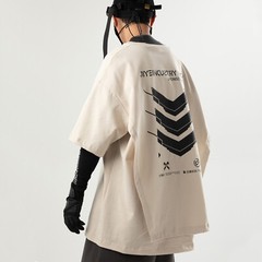 MFCT Cyberpunk Printed Streetwear Elbow Sleeve Techwear Graphic Tees Men