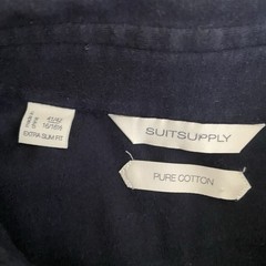 Suit Supply Extra Slim Fit Polo Shirt Pure Cotton Navy Blue Mens 41/42 16/16.5