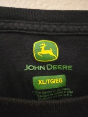 John Deere Logo T-Shirt XL Black Short Sleeve Farming Agriculture Tractor