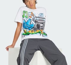 NEW MEN’S ADIDAS ORIGINALS AIRBRUSH GRAFFITI TREFOIL SHIRT ~SIZE LARGE #JD0676