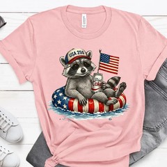 Raccoon 4th of July T-Shirt,Patriotic Raccoon 4th of July Tee, Raccoon Lover Pat