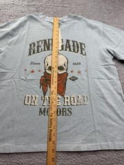 No Boundaries Shirt Mens Small Light Blue Renegade Skull Biker Graphic Tee Moto