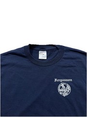 Vintage Fergusson Clan Crest Dulcius Ex Asperis Graphic Blue T Shirt Men’s 2XL