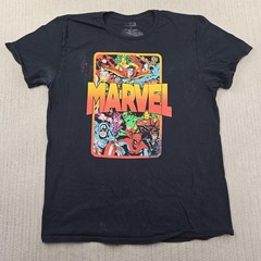 Marvel Shirt Mens Large Black Avengers Comic Graphic Tee Spider-Man Heroes