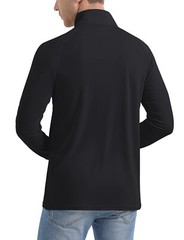 Mens Long Sleeve Shirt 1/4 Zip Sun Protection Shirts UPF 50+ Outdoor Hiking Tops