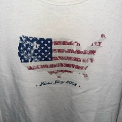 Faded Glory 2008 USA Flag Map Graphic T-Shirt