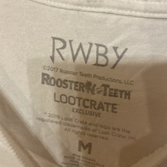 Rooster Teeth RWBY Official Licensed T-Shirt White Anime Size Med Lootcrate 2017