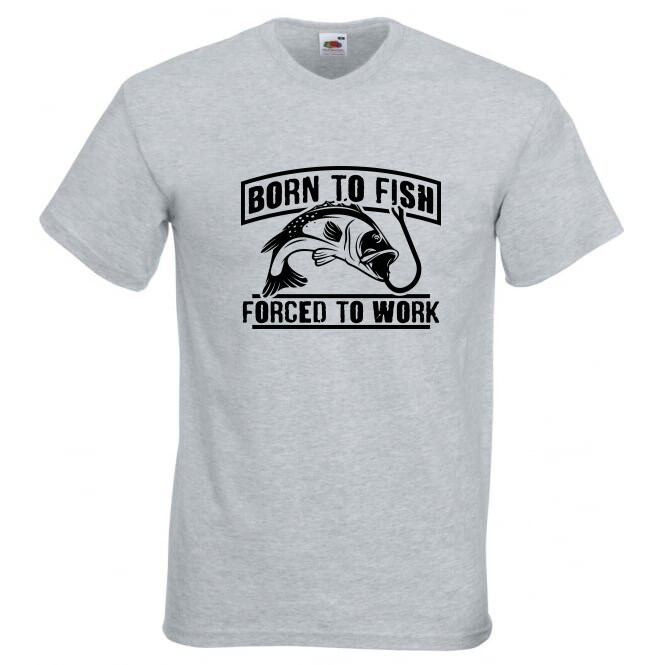 Fishing Forced To Work Fish Humour Novelty T Shirt Various Colours And Sizes