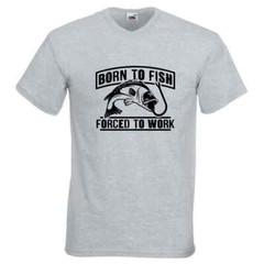 Fishing Forced To Work Fish Humour Novelty T Shirt Various Colours And Sizes