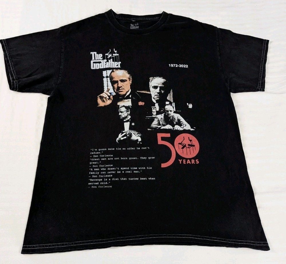 Godfather 50 Years Men’s T Shirt Anniversary Mafia Movie 1972 Don Corleone M