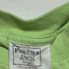 Vintage Panama Jack T-Shirt Large Neon Lime Green Double Sided Mascot Graphic 80