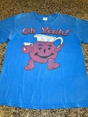 Vintage Kool-Aid Man Oh Yeah T-Shirt Y2K Blue Yazbek Graphic Tee Size LARGE