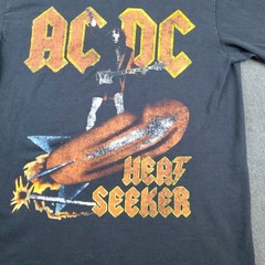 Vintage Style ACDC AC-DC Heat Seeker T-Shirt MENS Medium Black Long Sleeve