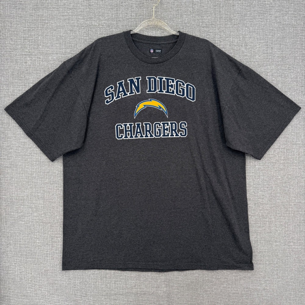 NFL Team Apparel San Diego Chargers T Shirt Mens 2XL Charcoal Grey Graphic Tee