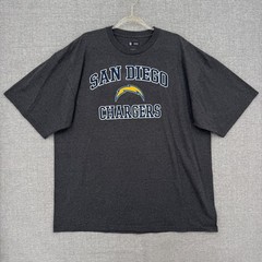 NFL Team Apparel San Diego Chargers T Shirt Mens 2XL Charcoal Grey Graphic Tee