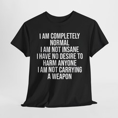 I am completely normal I am not insane shirt funny novelty edgy