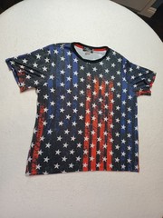 BROOKLYN CROSSING T-Shirt Mens XL Gray Distressed American Flag Short Sleeve