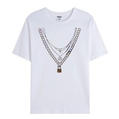 New Fashion Chain Rhinestones Summer Short Sleeve Luxury Men Trend Black T-Shirt