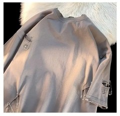Men’s Oversized Vintage Ripped Hole T-Shirt Hip Hop Cotton Distressed Tee Shirt