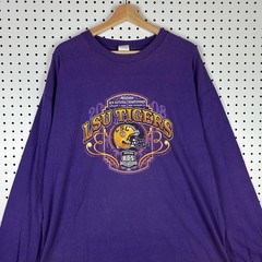LSU Tigers National Champion T Shirt 2XL Purple Louisiana State Long Sleeve 2008