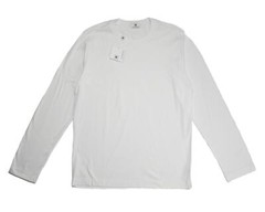 Kired Kiton NWT $250 White Supima Crepe Cotton Long Sleeve T-Shirt M (50 IT)