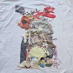 Hayao Miyazaki Studio Ghibli Totoro Adult T-Shirt Graphic Large White Z3a