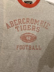 Vintage Abercrombie & Fitch Tigers Football Grey and Orange Tshirt