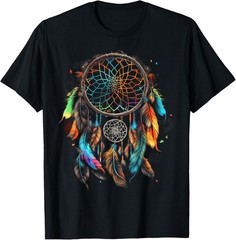 Dreamcatcher Feathers Tribal Native American Indian Graphic T-Shirt