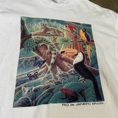 Vintage Rio Zoo Janeiro Brasil Nature Rainforest Ecological ESC T Shirt M White