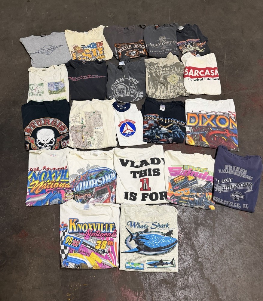 Vintage Wholesale T Shirt Lot Racing Tees Harley Davidson Various Sizes