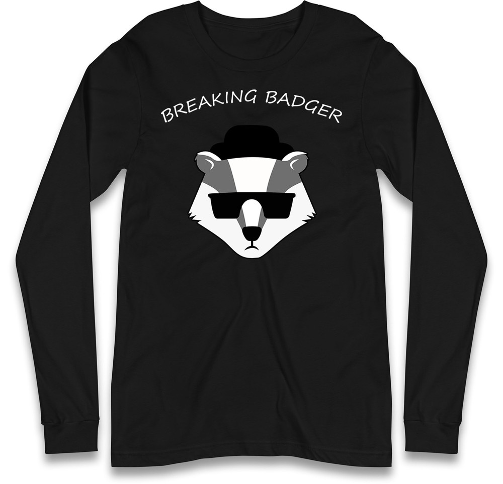 Breaking Badger Long Sleeve T Shirt,Cute Chemistry Parody Tee,Funny Science Gift