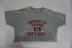 2002 Property of Harvard Department of Gov XLarge Fruit of the Loom T-shirt