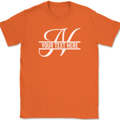 Letter N Monogram Your Text Here Custom T-Shirt Personalize Family Tee