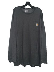 Carhartt Force Relaxed Fit Long Sleeve Pocket T- Shirt Carbon/Size 3XL TK4617-M