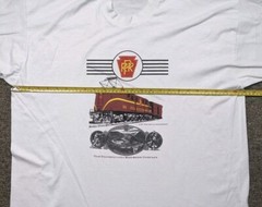 Vintage PENNSYLVANIA RAILROAD COMPANY Shirt Men 2XL White Single Stitch Trains