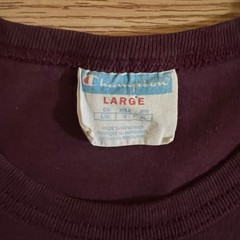 Vintage Champion Big C Logo T Shirt L Maroon Burgundy Y2K Streetwear Cotton Tee