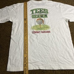 TOMMY BAHAMA T-Shirt Tees The Season Golf Santa Palm Trees Men’s XL White EUC