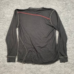Volcom Mens Thermal Shirt XL Black Waffle Knit Long Sleeve Asymmetrical Hem