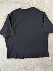 Pierre Cardin Rib Knit TeeShirt Men’s XL Black Minimalist Boxy Casual Lux