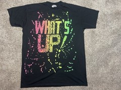 Vtg 80s 1989 What’s Up T-Shirt Black Made In USA Variety Tag Neon Large Men’s