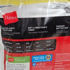 Hanes Men’s Tagless Tank Tops 4 Pack White Size L 42-44 Cool Comfort 100% Cotton